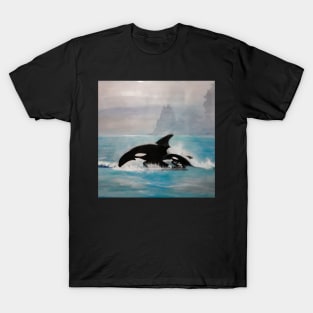 Orca Strait Series V- Duet - Salish Sea T-Shirt